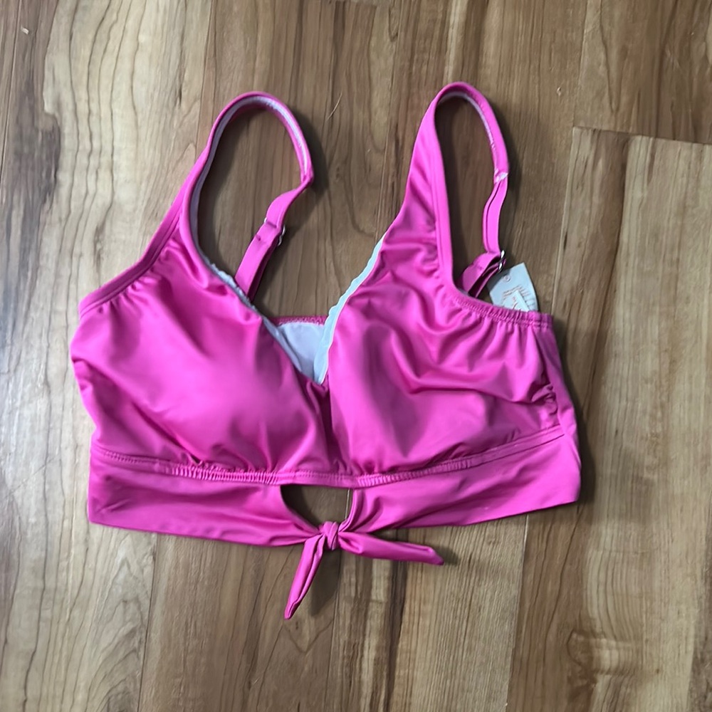 Freely Pink Tie-Front Bikini Top
